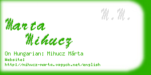marta mihucz business card